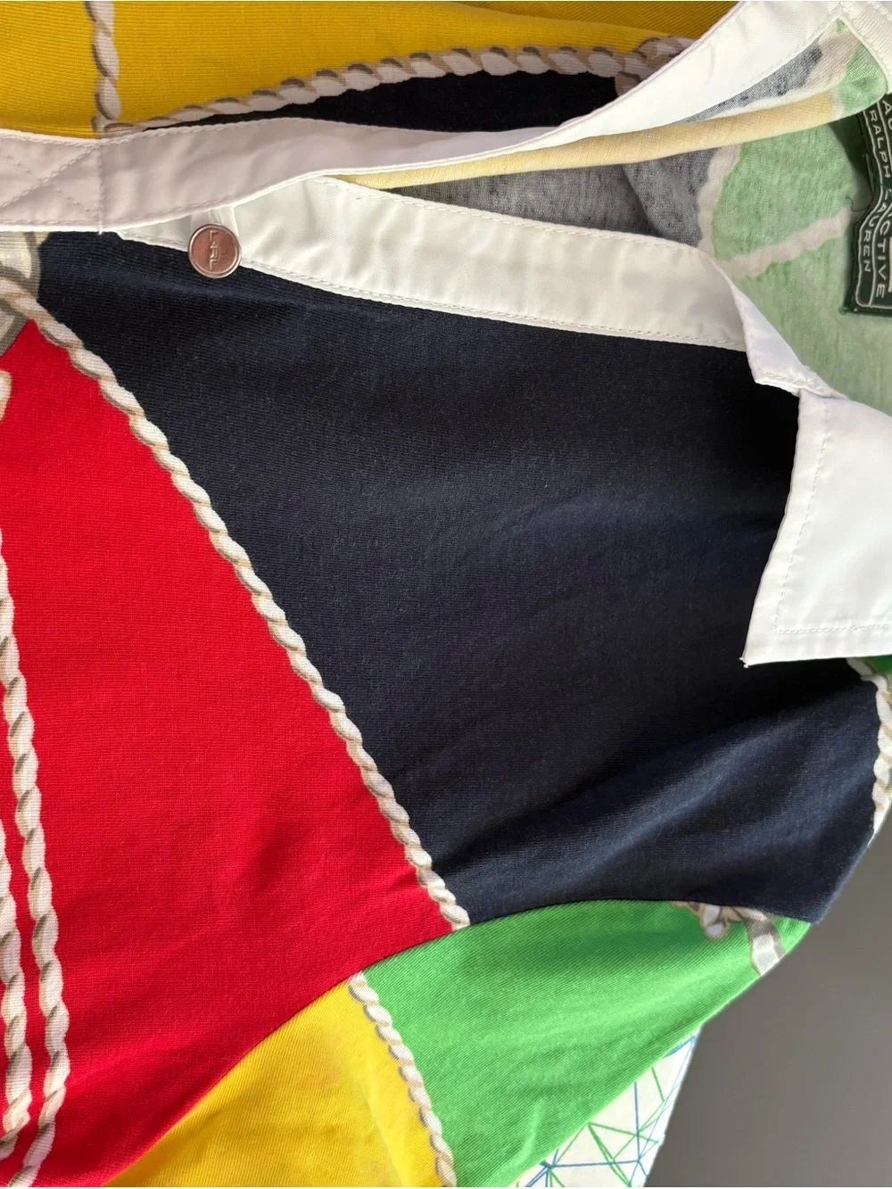 Vintage Ralph Lauren Active Multicolor Rope-Panel Polo Shirt - Picture 5 of 5
